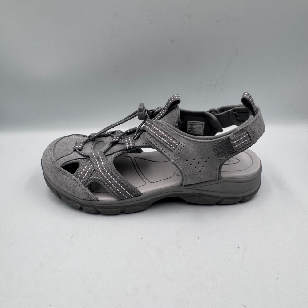 Lands End Gray Suede Closed Toe Sandals Active Water Shoes Womens 8B 517109